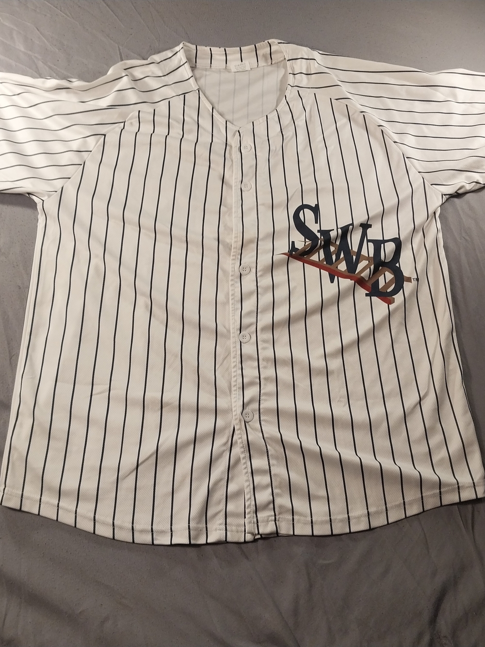 Scranton/Wilkes-Barre RailRiders Pinstripe Baseball Jersey. #032